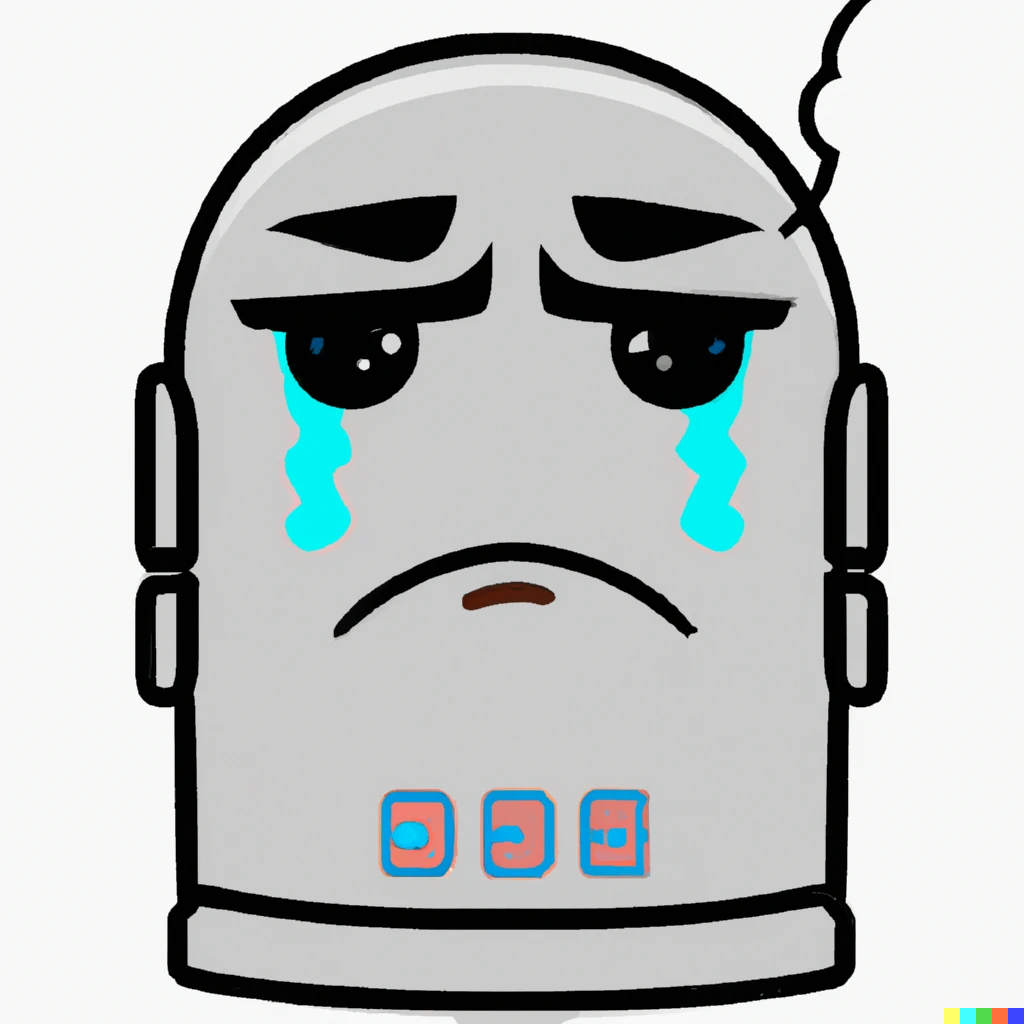Logo of a grumpy chat bot